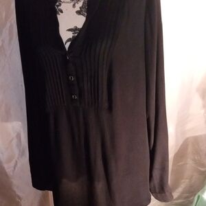 Dressbarn Black Pleated Women's Blouse